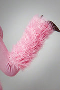 Pink Longhair Faux Fur Leg Warmers