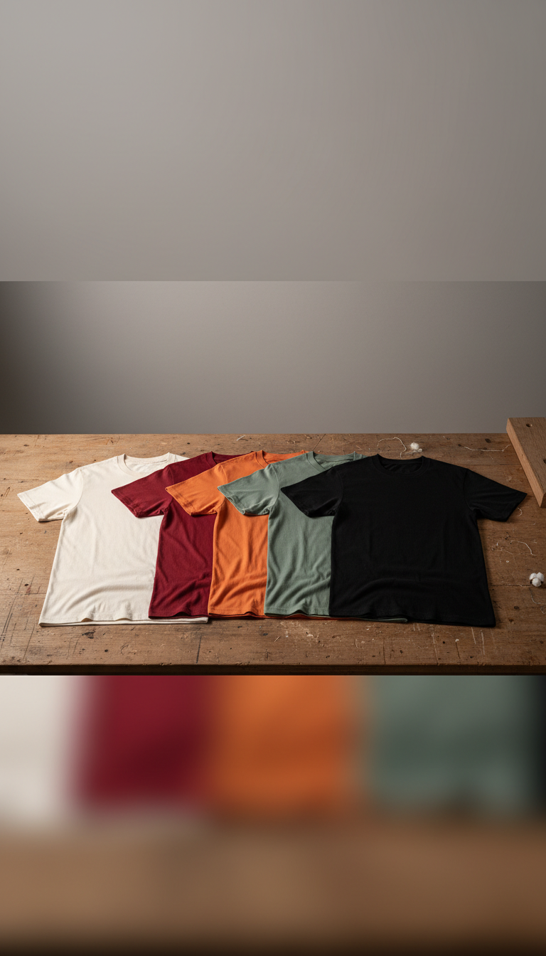 Cotton Crewneck Blank T-Shirt