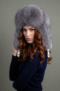 Luxury Grey Faux Fur Trapper Hat